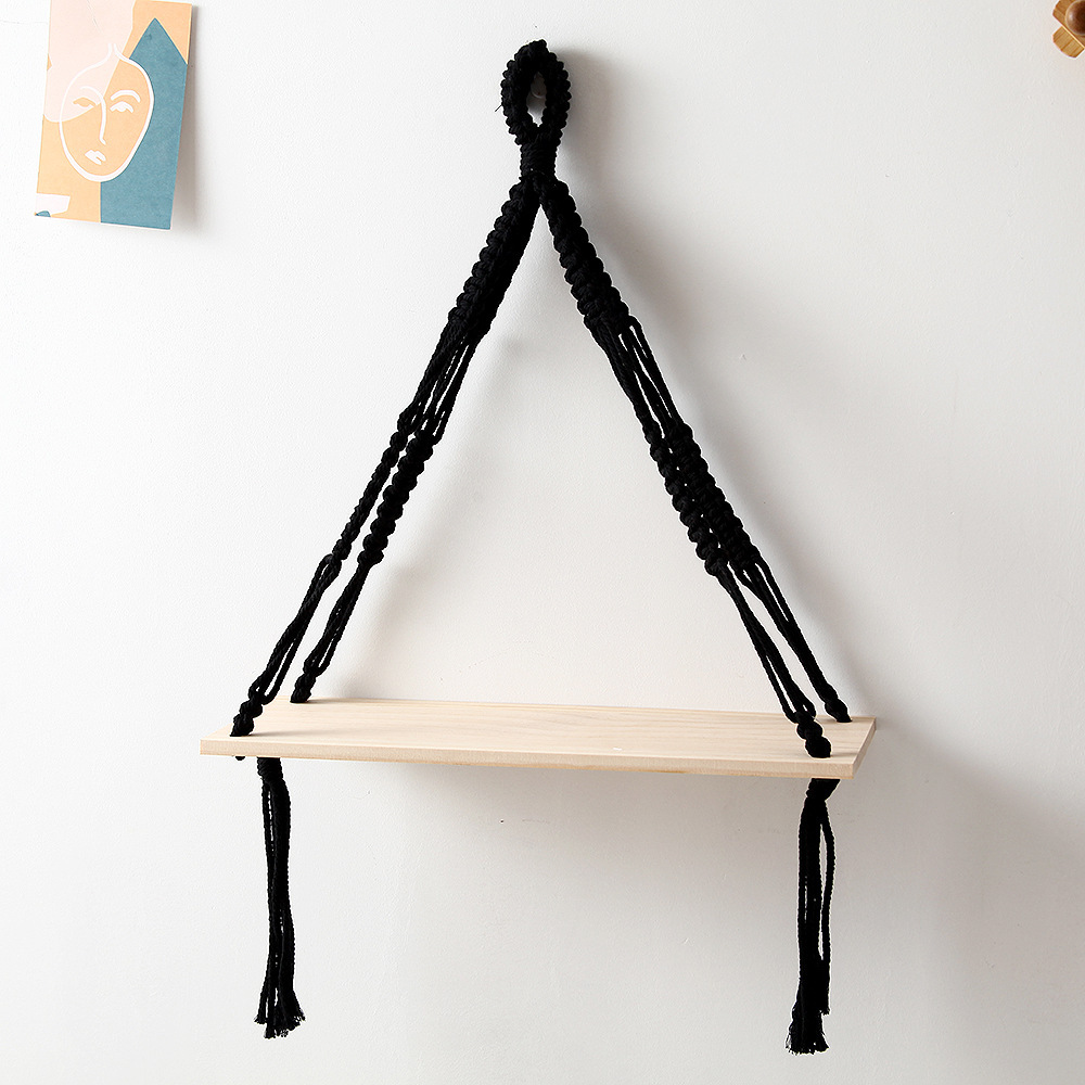 New Nordic Color Cotton Rope Hand Woven Tapestry Rack Wall Storage Rack Room Decoration - Image 7