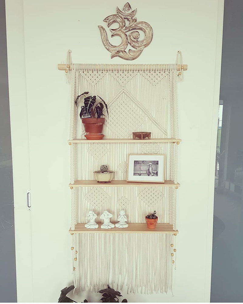 New Nordic Color Cotton Rope Hand Woven Tapestry Rack Wall Storage Rack Room Decoration - Image 2