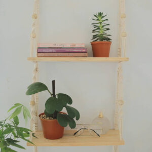 Bohemian Hand Woven Wall Storage Double Shelf Living Room B & B Hotel Room Decorations