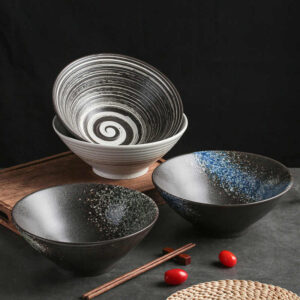 Large Ceramic Tableware Suit Bamboo Hat Large Bowl