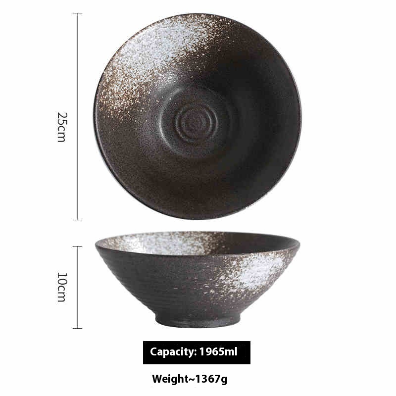 Large Ceramic Tableware Suit Bamboo Hat Large Bowl - Image 6