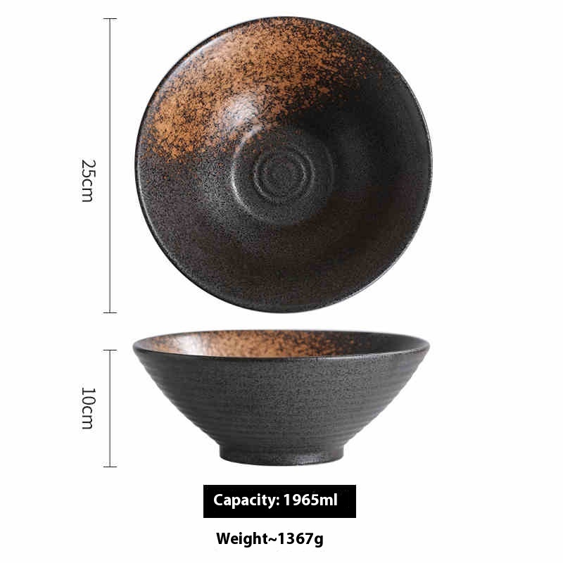 Large Ceramic Tableware Suit Bamboo Hat Large Bowl - Image 7