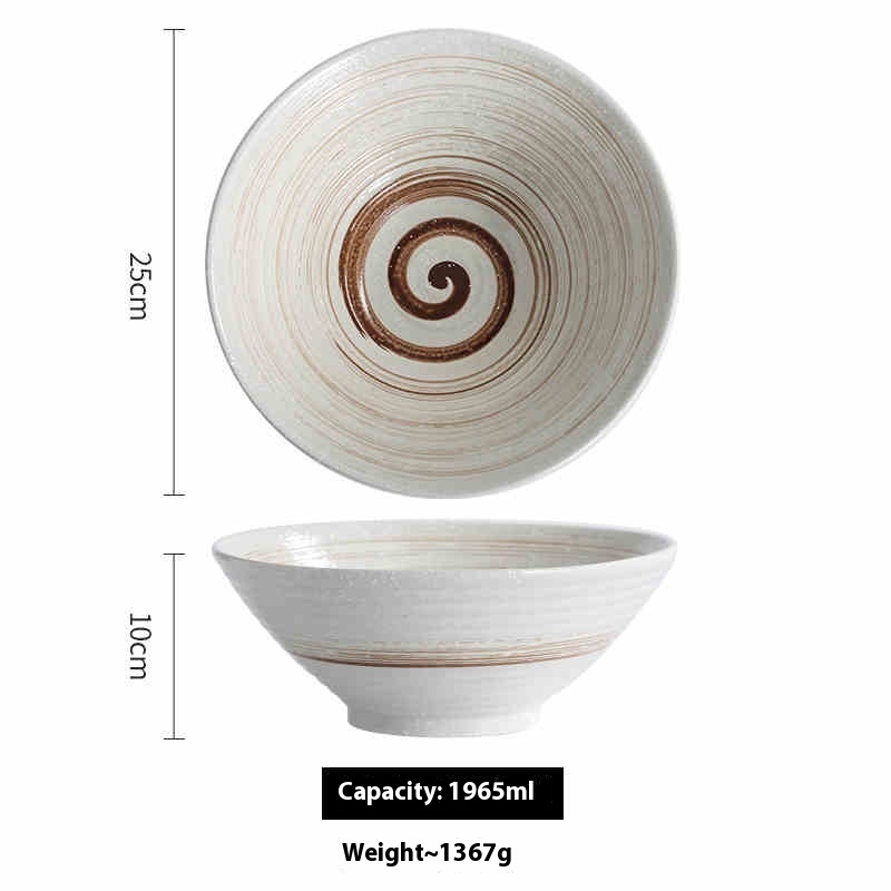 Large Ceramic Tableware Suit Bamboo Hat Large Bowl - Image 8