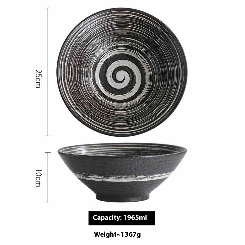 Large Ceramic Tableware Suit Bamboo Hat Large Bowl - Image 9