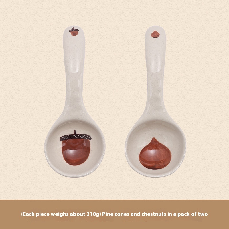 Ceramic Home Ladle Large Hand Painted Underglaze Big Spoon - Image 9