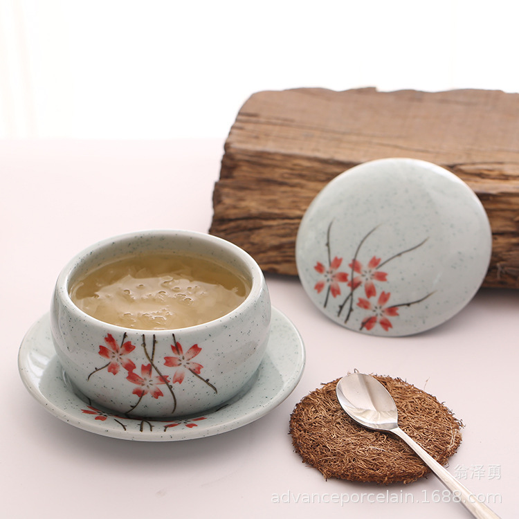 Ceramic Underglaze Color Hand-painted Tableware With Cover And Bottom Support - Image 3