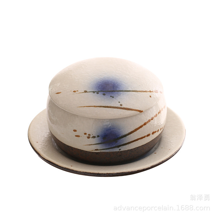 Ceramic Underglaze Color Hand-painted Tableware With Cover And Bottom Support - Image 5
