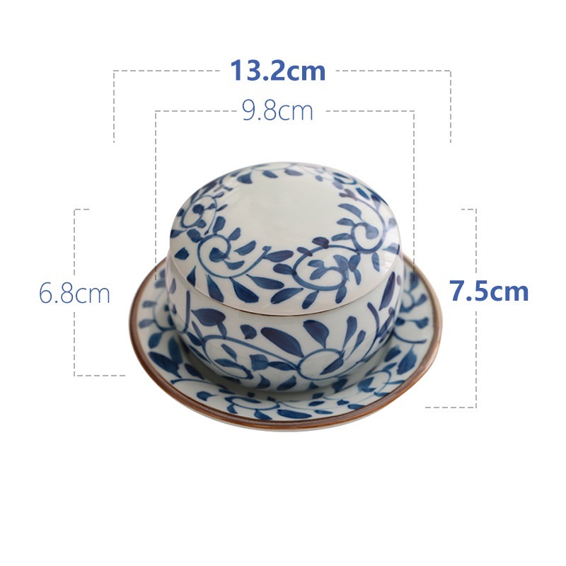 Ceramic Underglaze Color Hand-painted Tableware With Cover And Bottom Support - Image 8