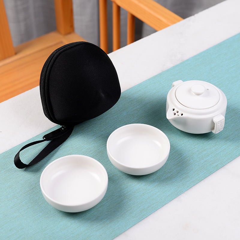 Travel Tea Set, Portable Bag, One Pot, Two Or Four Cups, Fast Passenger Cup, Car Kung Fu Teapot Logo Customization - Image 2