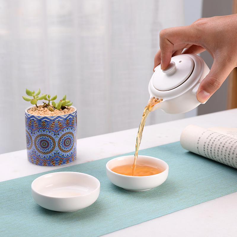 Travel Tea Set, Portable Bag, One Pot, Two Or Four Cups, Fast Passenger Cup, Car Kung Fu Teapot Logo Customization - Image 5