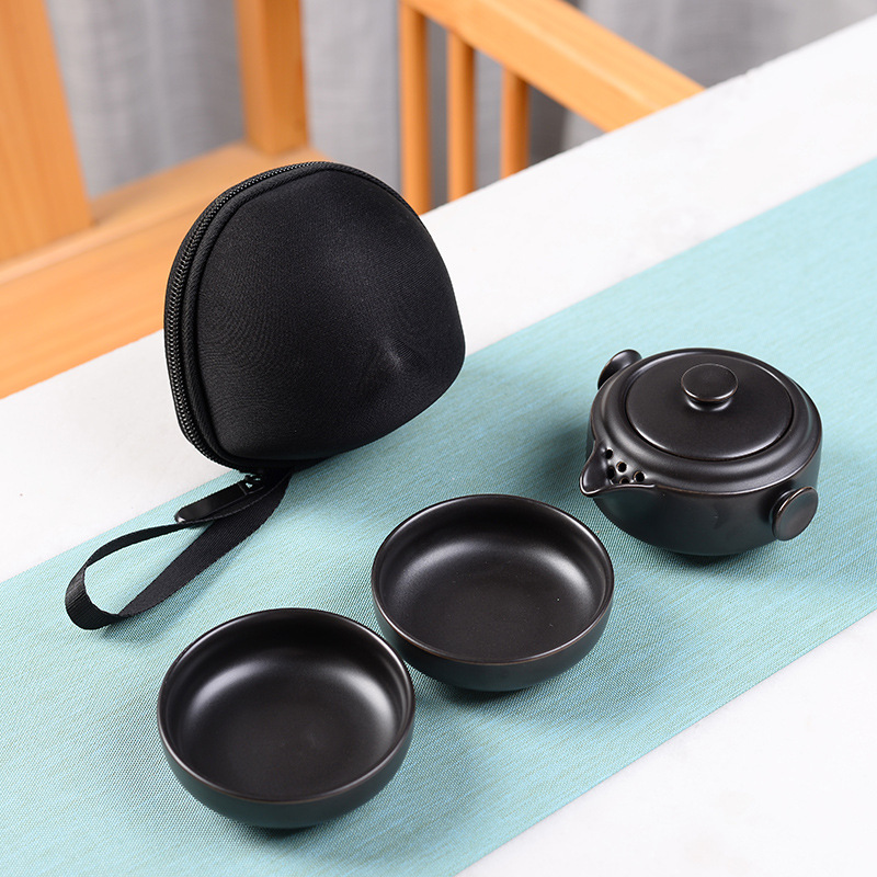 Travel Tea Set, Portable Bag, One Pot, Two Or Four Cups, Fast Passenger Cup, Car Kung Fu Teapot Logo Customization - Image 8