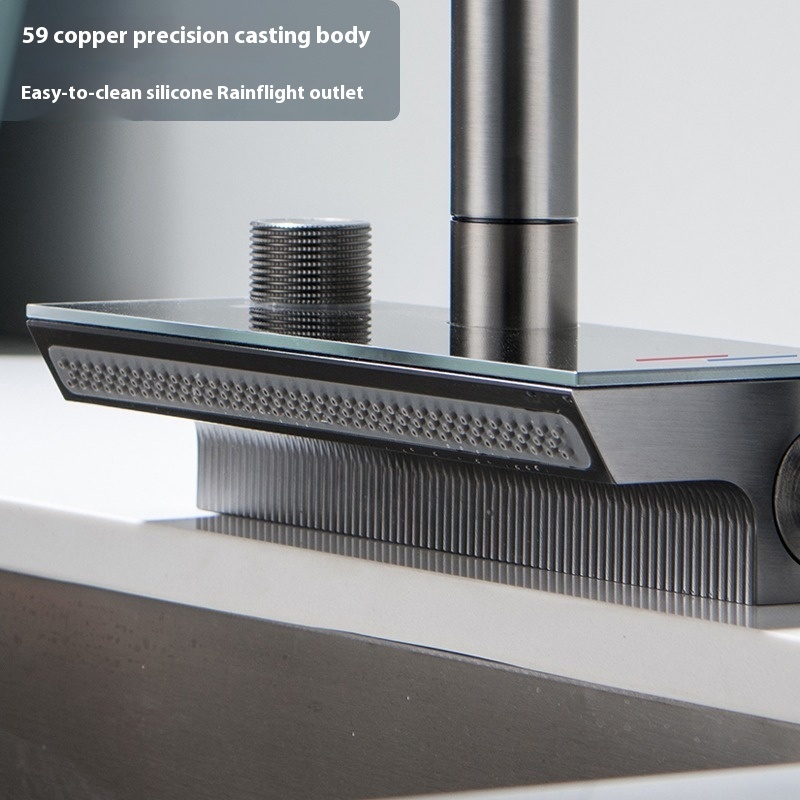 304 Stainless Steel Gun Gray Faucet Large Single Sink Kitchen Vegetable Basin Sink Suit Flying Rain Waterfall Faucet - Image 4