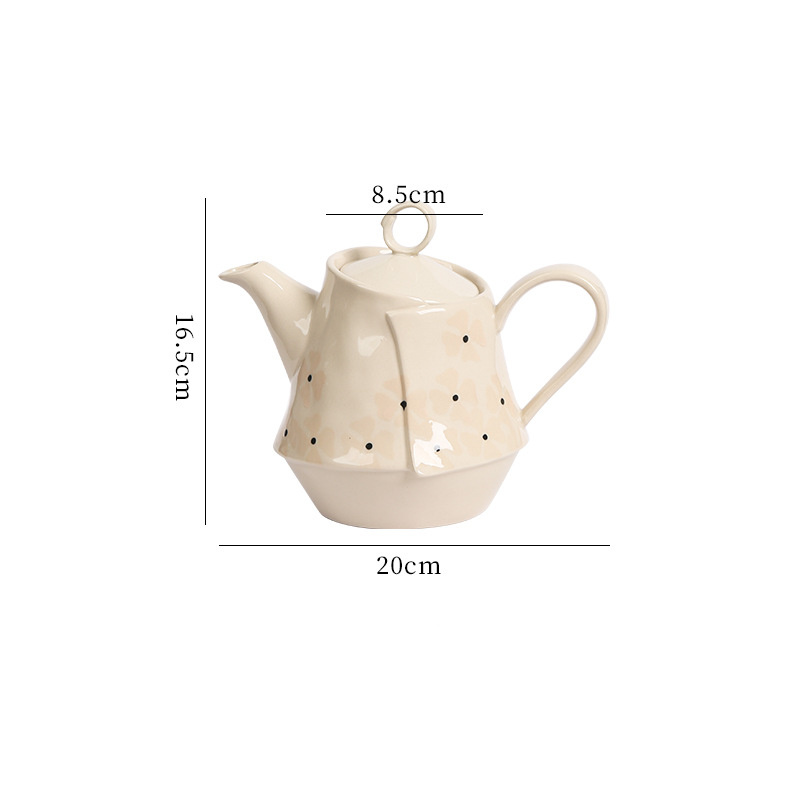 Ins Retro Korean Style Underglaze Color Hand Pinch Irregular Coffee Set Household Restaurant Afternoon Tea Cup Pot Suit - Image 4