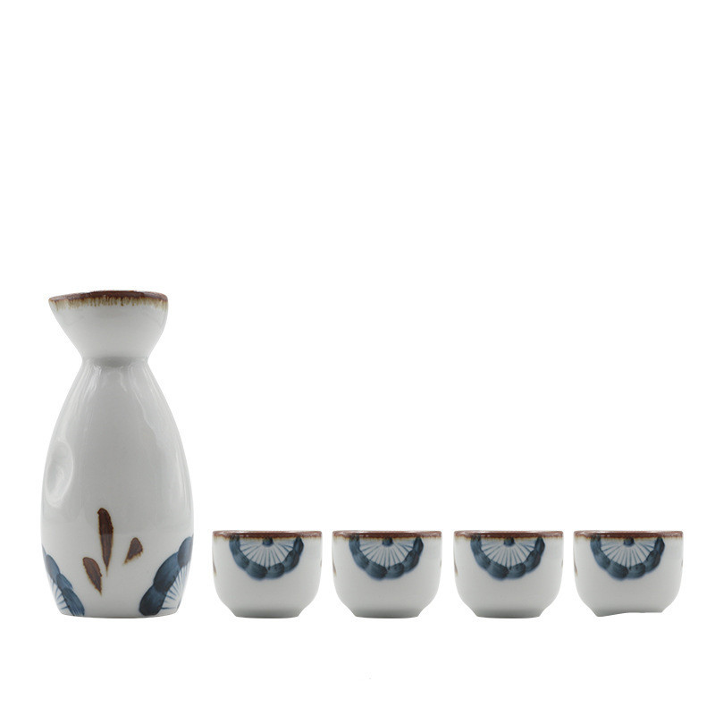 Japanese Style Hand-Painted Ceramic Sake Cup Household Liquor Cup Dispenser - Image 4