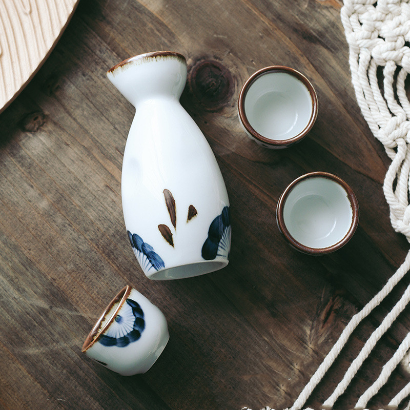 Japanese Style Hand-Painted Ceramic Sake Cup Household Liquor Cup Dispenser - Image 5