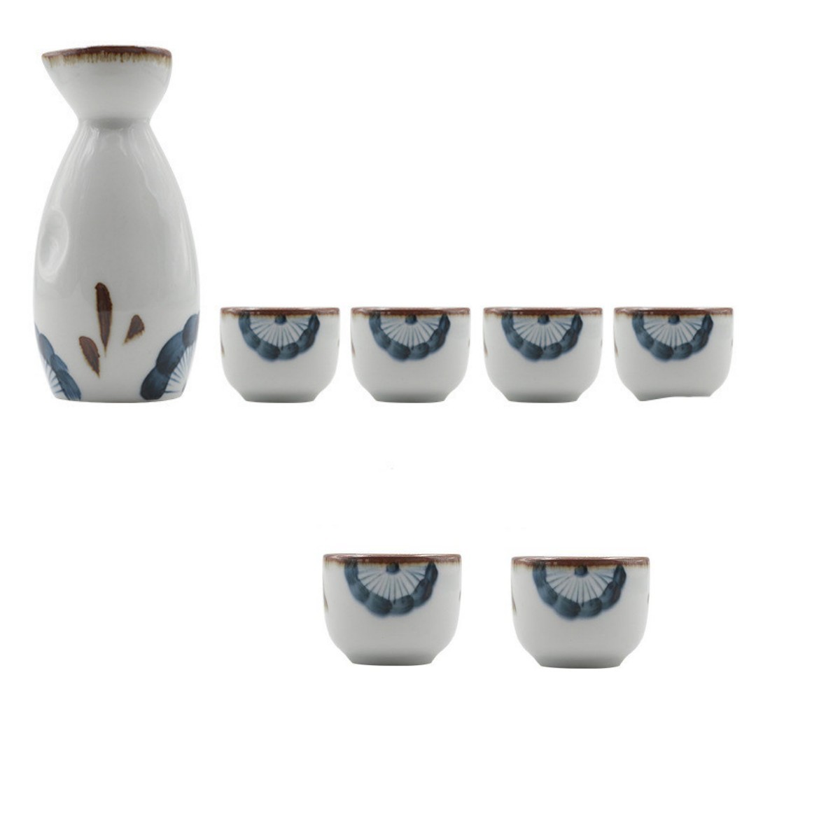 Japanese Style Hand-Painted Ceramic Sake Cup Household Liquor Cup Dispenser - Image 7