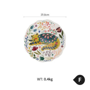 Cute Hand-painted Glazed Ceramic Western Plate Household Tableware