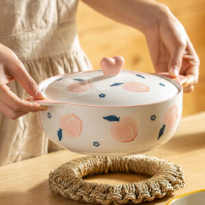 Ceramic Double-ear Large Soup Bowl Anti-scalding Instant Noodle Bowl