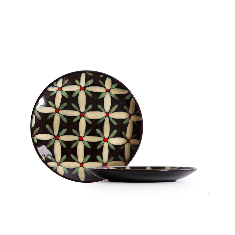Household Creative Round Personality Hand-Painted Ceramic Plates - Image 5