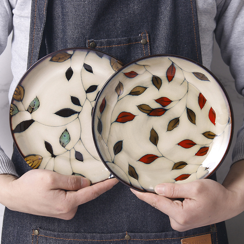 Household Creative Round Personality Hand-Painted Ceramic Plates - Image 6