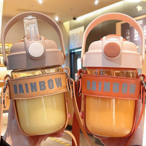 Girls Large Capacity Portable Double Drinking Plastic Water Cup