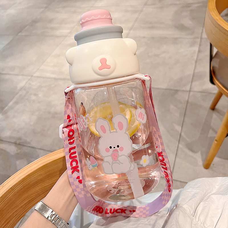 Summer Large-capacity Cross-body Bear Strap Water Cup - Image 2