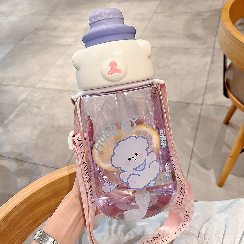 Summer Large-capacity Cross-body Bear Strap Water Cup - Image 4