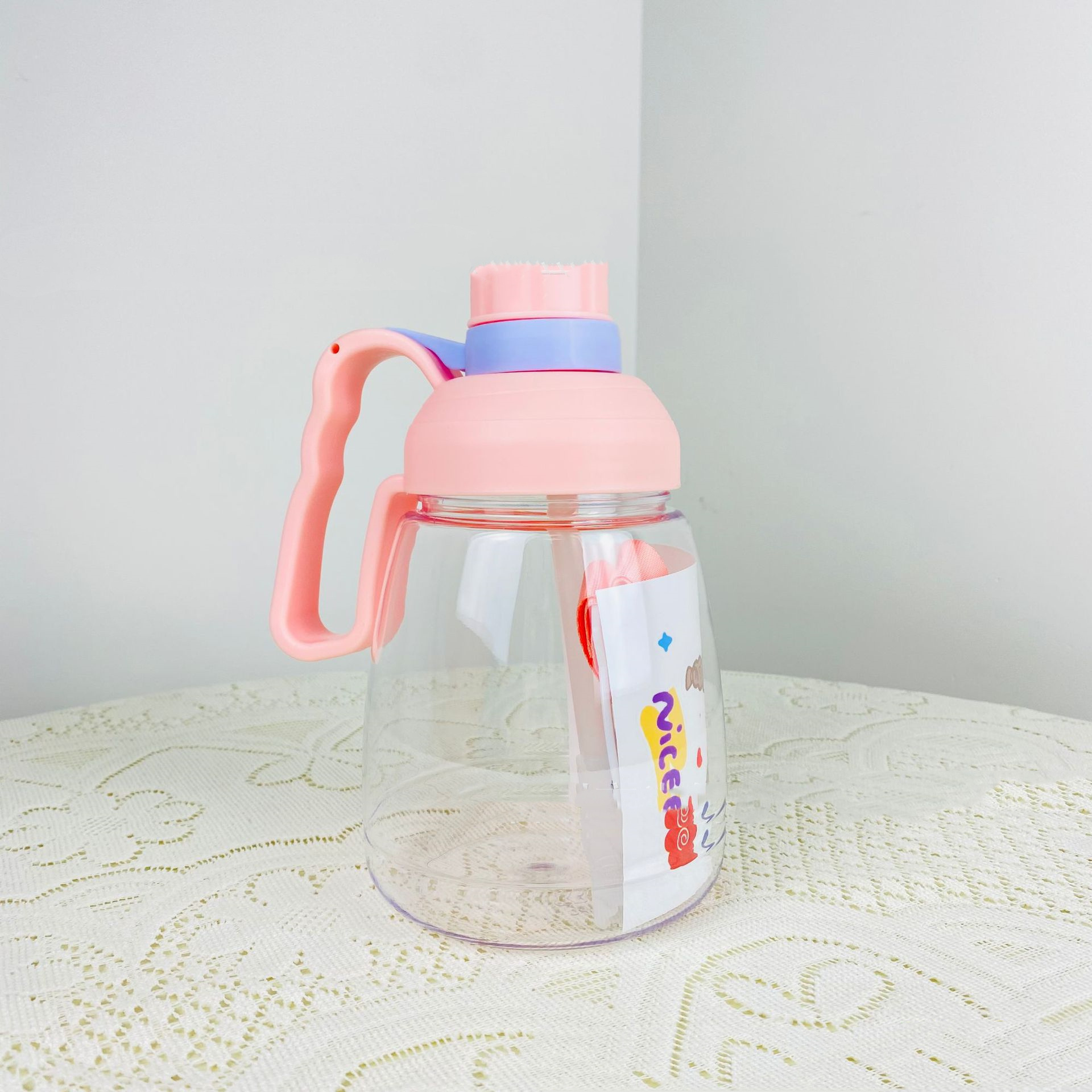 Cute Large Capacity Straw Water Cup Portable Sports Bottle - Image 4