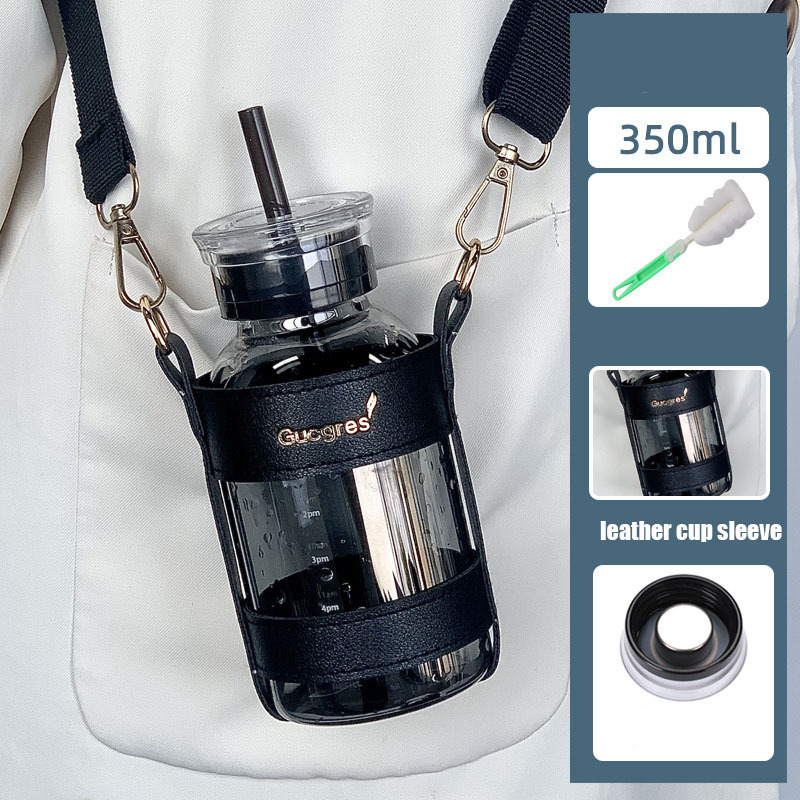 Double Lid Time Scale Tumbler Office Large Capacity Straw Cup High Appearance Level Water Cup - Image 7