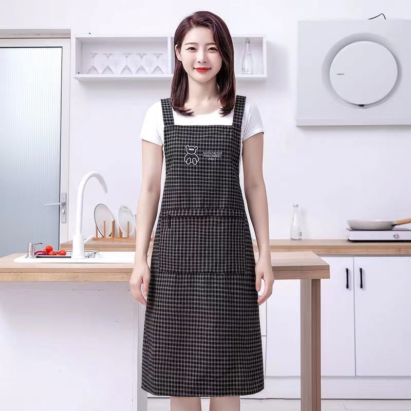 Extra Long And Fat Cotton Apron Suspender Kitchen Apron Adult Home Use Work Clothes - Image 2