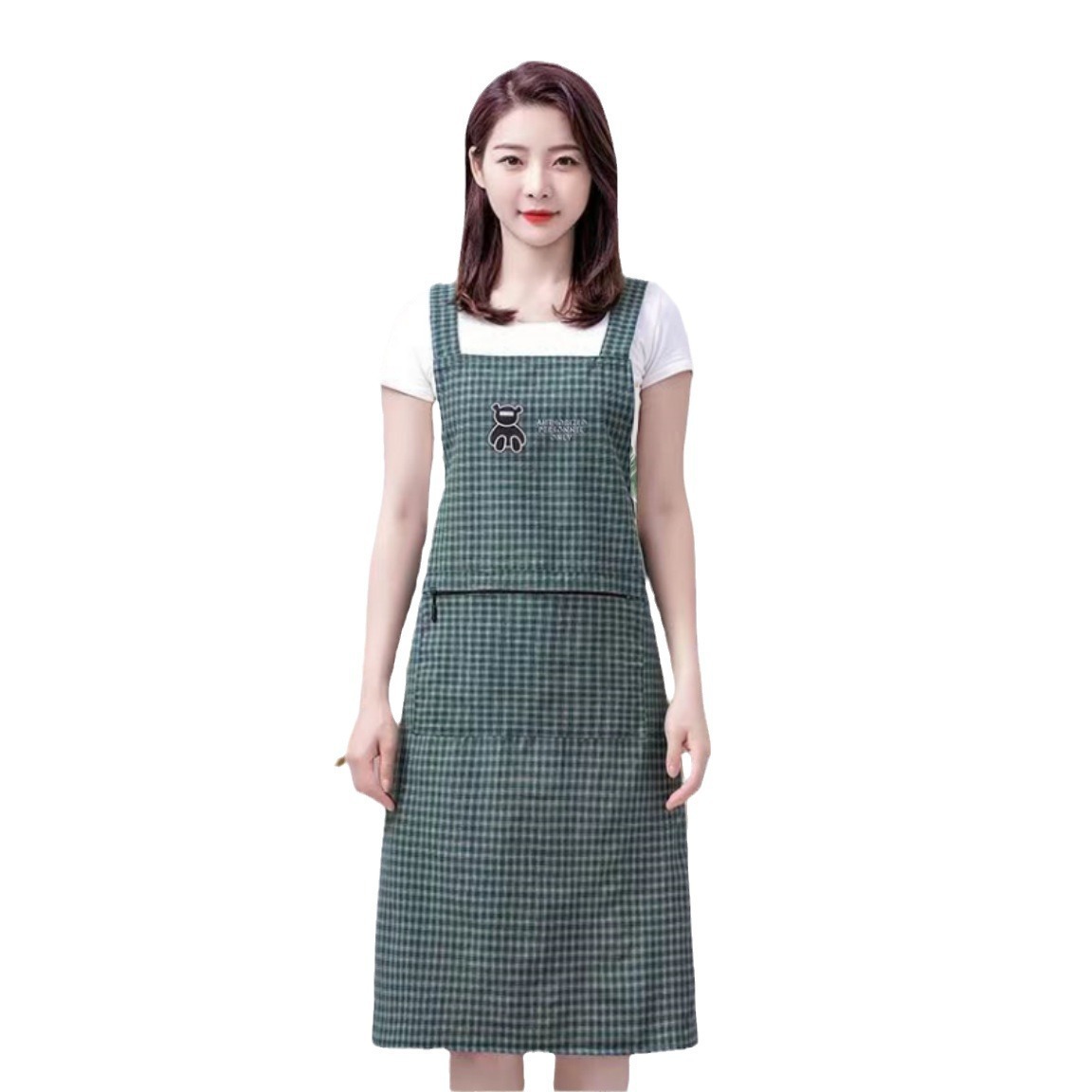 Extra Long And Fat Cotton Apron Suspender Kitchen Apron Adult Home Use Work Clothes - Image 5