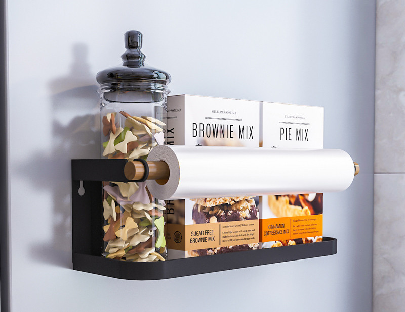 Kitchen Refrigerator Magnetic Suction Shelf Side Storage Box Magnetic Iron Wall Hanging Seasoning Shelf Side Plastic Bag Hanger - Image 3