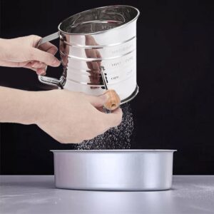 Hand-pressed stainless steel flour sieve
