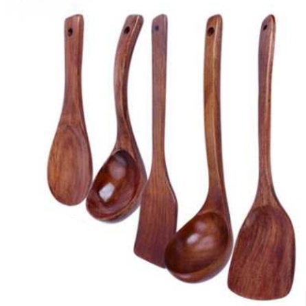 Large wooden soup spoon for household use