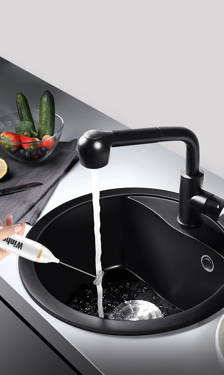 Household Hand-held Blender With Rechargeable Battery Milk Shaker - Image 4