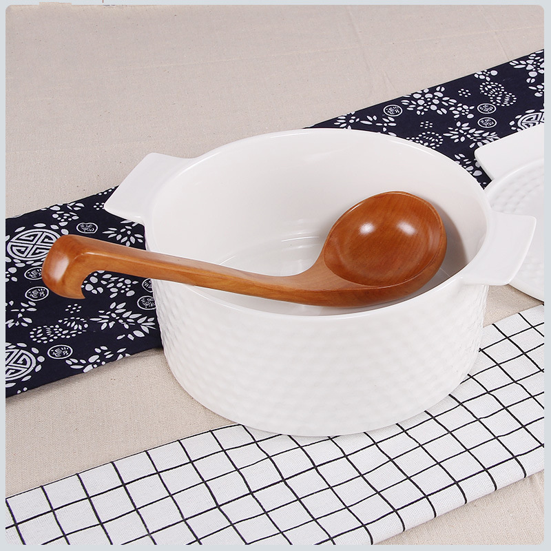 Creative Wooden Spoon Unpainted Wooden Spoon Large Spoon - Image 3