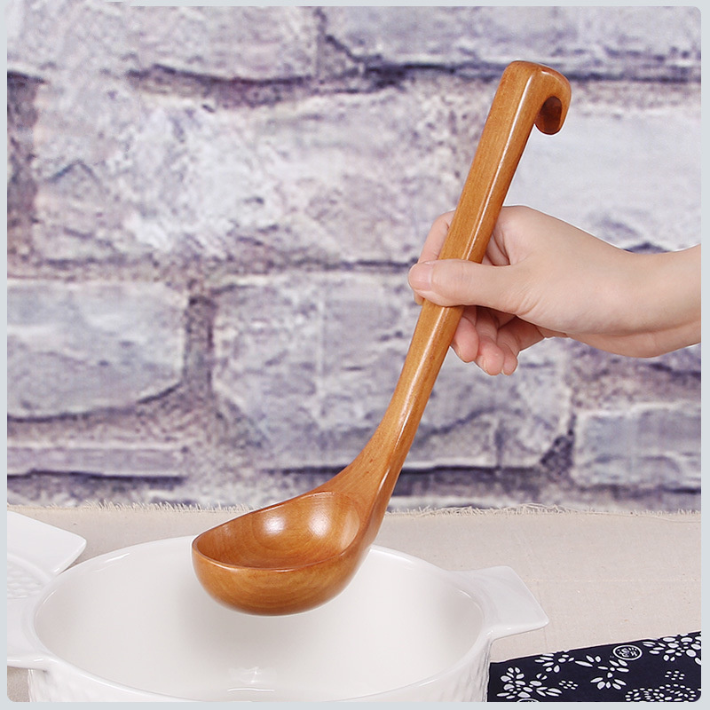 Creative Wooden Spoon Unpainted Wooden Spoon Large Spoon - Image 5