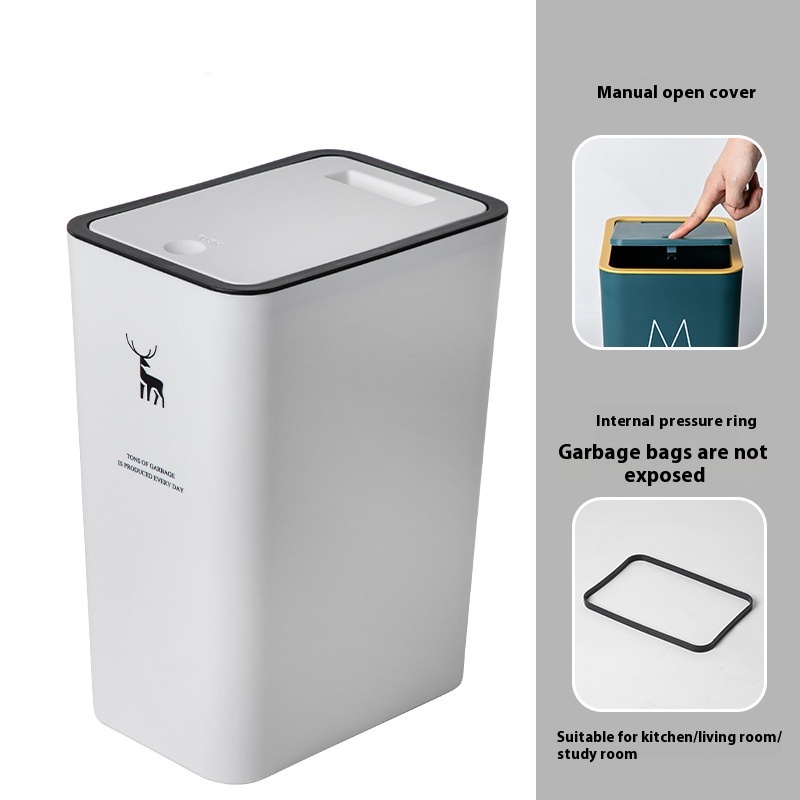 Trash Can Large Household Thickened With Lid - Image 7