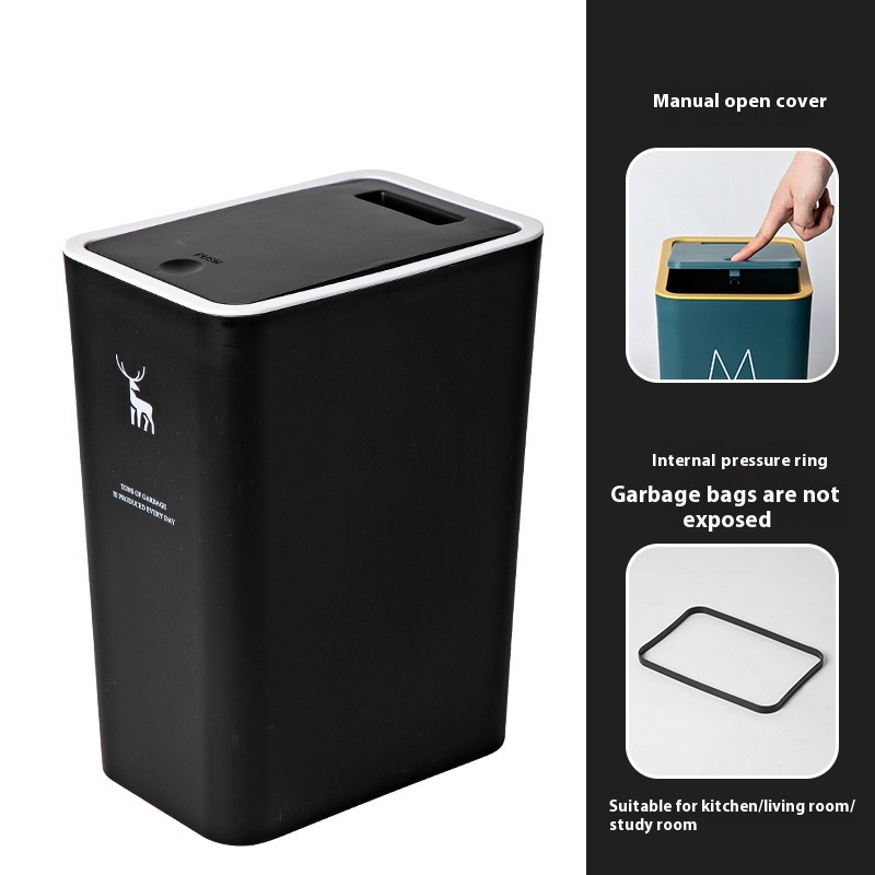 Trash Can Large Household Thickened With Lid - Image 9