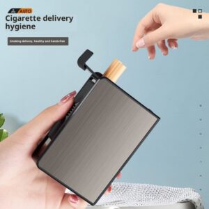 Automatic Cigarette Case Large Capacity Portable Anti-pressure Push Smoke Cigarette Boxes Aluminum Alloy