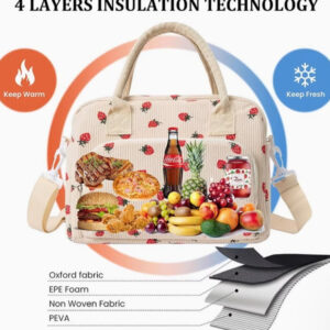 Men's And Women's Thermal Insulation Simple Large Capacity Work Lunch Box Handbag