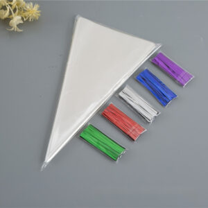 Triangle Plastic Bag Holiday Creative Packaging Bag With Tie Wire
