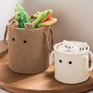 Thick Lamb Wool Cartoon Storage Bucket Large Capacity