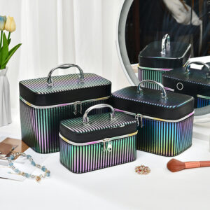 Cosmetic Bag Large Capacity High-grade Portable Is-style Storage Box With Mirror