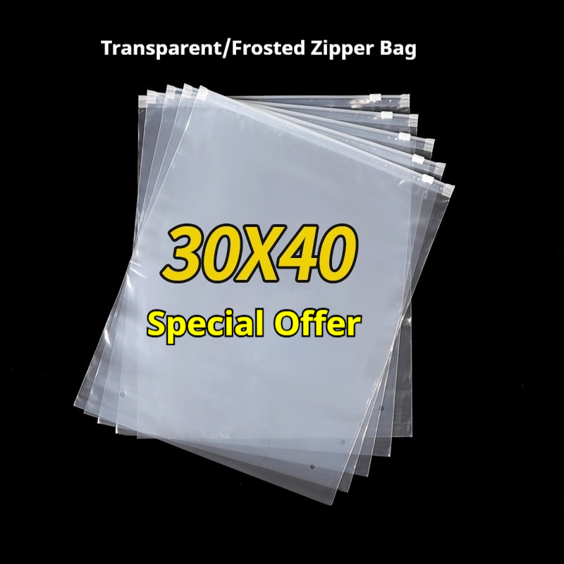 PE Transparent Zipper Bag Double-sided 8 Silk 12 Silk Clothing Bag - Image 2