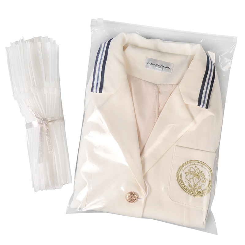 PE Transparent Zipper Bag Double-sided 8 Silk 12 Silk Clothing Bag - Image 5