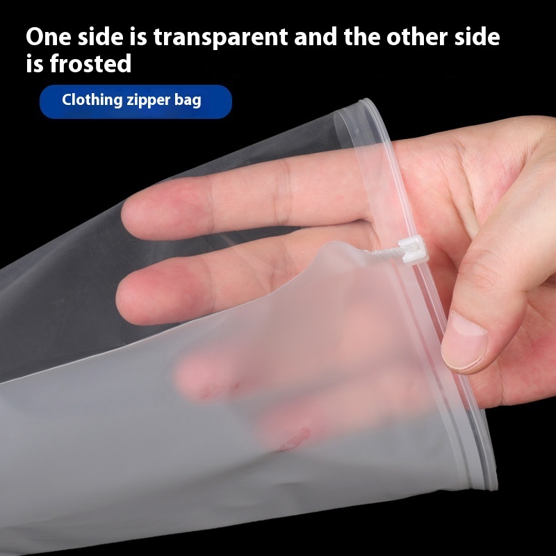 PE Transparent Zipper Bag Double-sided 8 Silk 12 Silk Clothing Bag - Image 7