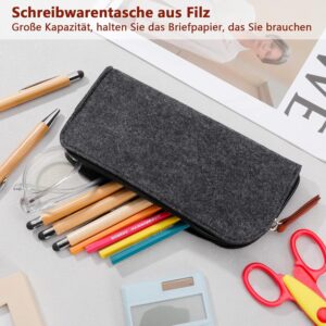 Flat Zipper Felt Bag Pencil Bag Creative Solid Color