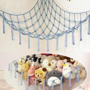 Stuffed Animal Storage Hammock - Large Toy Organizer Net For Plush Toys, Corner Hanging Storage For Kids' Room Decor  Multiple Color Options