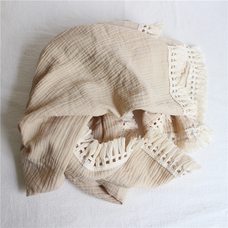INS Tassel Covered Blanket Baby Cotton Gauze Bag - Image 6